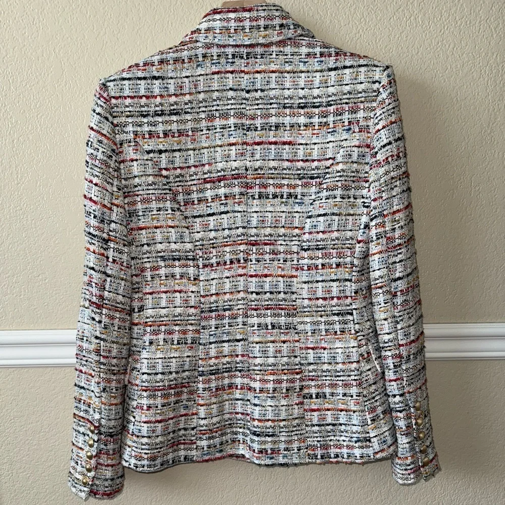 L'AGENCE Kenzie Tweed Double Breasted Blazer Corporate Work Office Career Size 2 - Picture 4 of 15